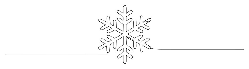 snowflake winter symbol monoline thin lineart vector design