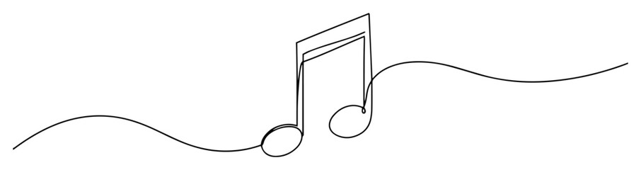 sixteenth musical notes symbol continuous one line drawing vector sound art sketch © Wieslaw