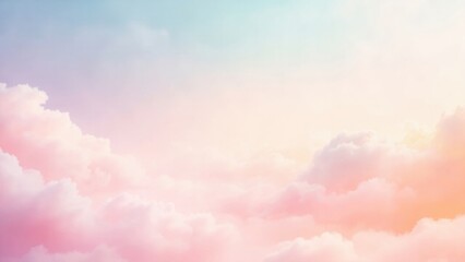 Soft pastel sky background with dreamy pink clouds in gradient tones