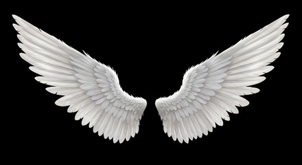 Fototapeta premium White angel wings with transparent background