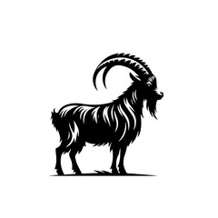 Majestic Goat Vector Illustration – Mountain and Farm Animal Design