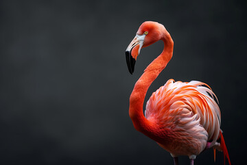 フラミンゴの立ち姿（鮮やかなピンク）