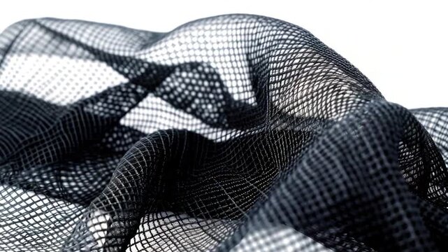 A close-up shot of a piece of fabric in grayscale tones, showcasing texture and pattern
