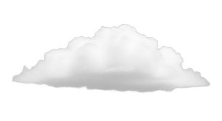 Fluffy cloud illustration for weather forecast isolated PNG with Transparent Background