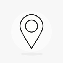 Simple Location Pin Icon Clean Line Art Design