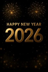 Happy New Year 2026 Golden Fireworks Background
Luxury 2026 Celebration with Confetti and Bokeh