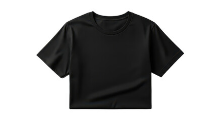 Black crop top for lifestyle apparel mock up isolated PNG with Transparent Background