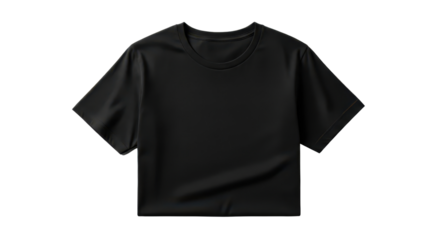 Black crop top for lifestyle apparel mock up isolated PNG with Transparent Background