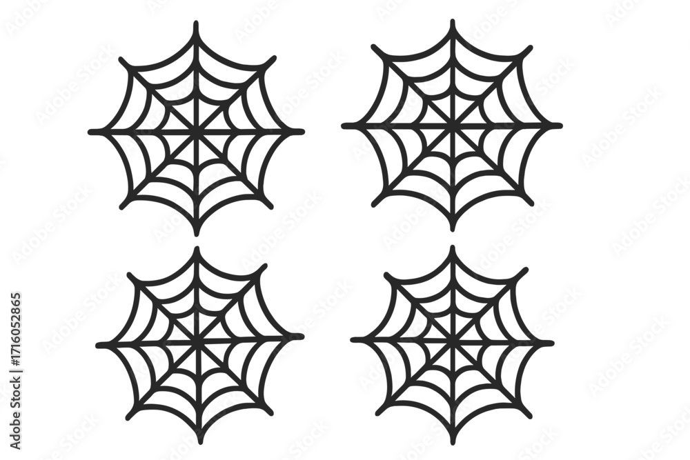 Poster spiderweb icon set. cobweb symbol collection. vector cartoon illustration for halloween design. spoo