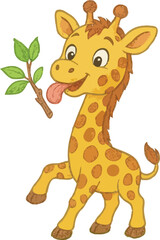cartoon illustration of a giraffe