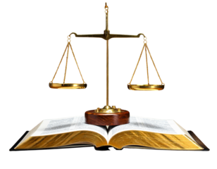  Golden Balance Scale with Open Law Book at Base, Symbolic Legal Concept on Black