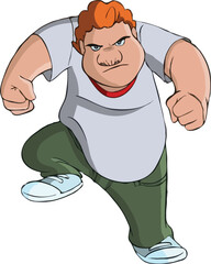 an illustration of an angry or determined cartoon character of men