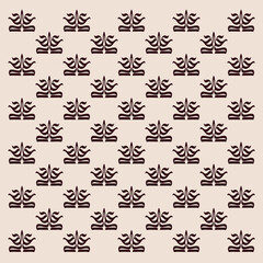 Repeating pattern of stylized arabic script elements on a light beige colored background image