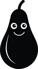 Friendly eggplant vector icon.