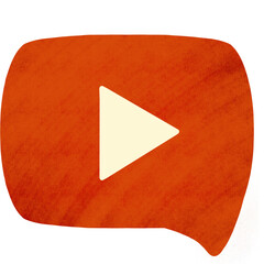 Play Button Icon in Orange Chat Bubble
