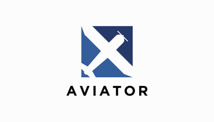 flight aviation logo design. aviator vector air plane wing logo design template
