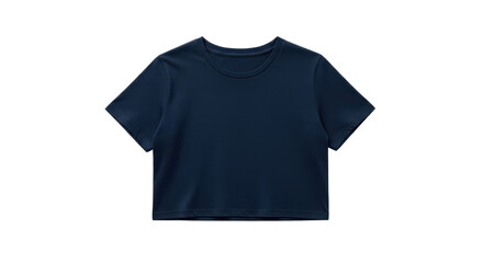 Dark blue basic crop top for fashion design mockups isolated PNG with Transparent Background