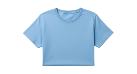 Light blue t-shirt mockup for branding and design placement isolated PNG with Transparent Background