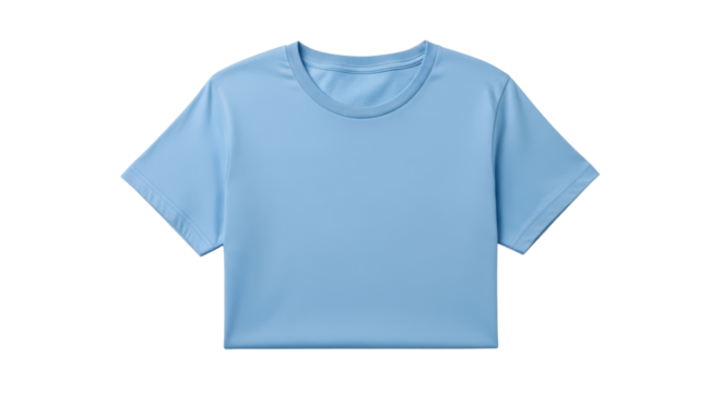 Light blue t-shirt mockup for branding and design placement isolated PNG with Transparent Background