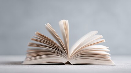 Fototapeta premium A book is open to a page with a white background