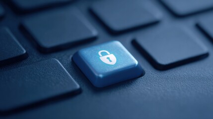 A blue keypad with a lock symbol on it