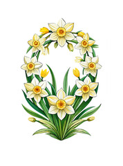 Elegant Daffodil Wreath with Yellow Accents, Perfect for Spring Celebrations and Greetings