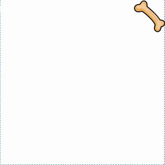 Obraz premium Minimalistic Blank White Background with Cartoon Bone in the Top Corner for Pet-Themed Design Projects or Invitations