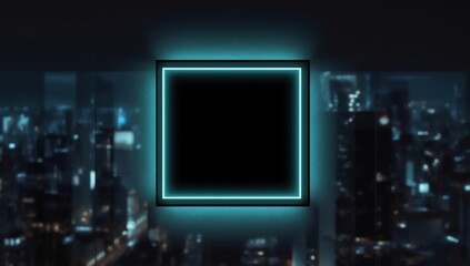 Squared store sign mockup 3D rendering