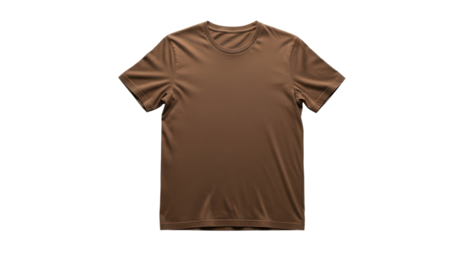 Blank brown t-shirt mockup for apparel fashion design isolated PNG with Transparent Background