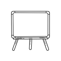 Blank easel board with wooden legs for presentations and artworks  