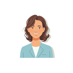 A minimalist illustration of a teacher in a flat design style, featuring a smiling face, approachable attributes, standing in front of a simple background with png Transparent