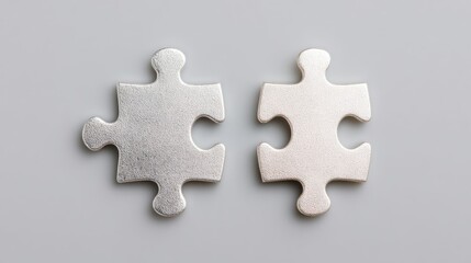 Obraz premium Two puzzle pieces are shown side by side
