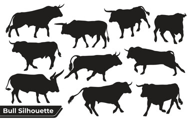 bull silhouettes sheet