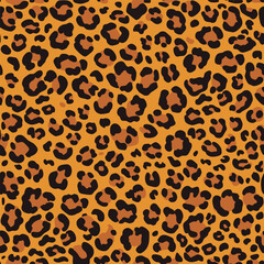 Vector seamless pattern. Leopard skin texture