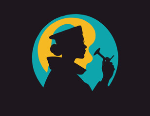 artist silhouette design is drawing for design material