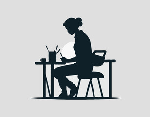 artist silhouette design is drawing for design material