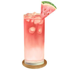 Illustration of watermelon juice