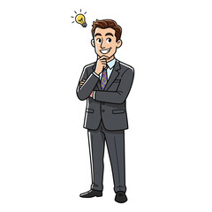 Obraz premium Young Businessman Gets an Idea