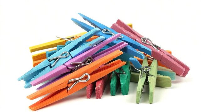 A pile of clothes pegs stacked on top of each other, great for various uses