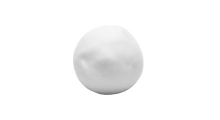 Single white snowball isolated PNG with Transparent Background