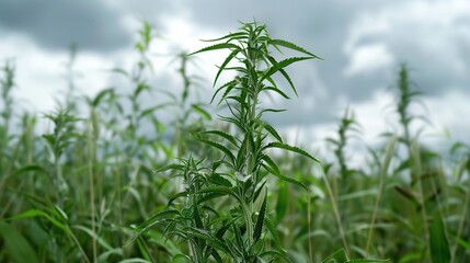 Obraz premium Experience the Benefits of Mugwort: Traditional Herb for Wellness, Skin Care, and Natural Healing