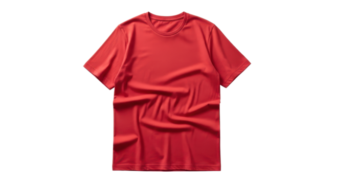Simple Red Crew Neck T-shirt Product Shot Mockup Isolated on White Background