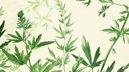 Obraz premium Experience the Benefits of Mugwort: Traditional Herb for Wellness, Skin Care, and Natural Healing