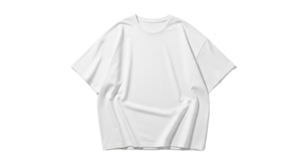 Blank White Oversized T-Shirt Mockup Isolated on Clean Background for Design