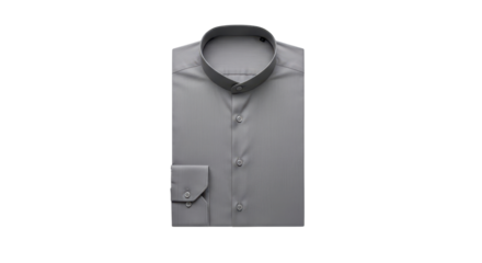 Minimalist Folded Gray Men's Dress Shirt Product Shot Isolated on White Background