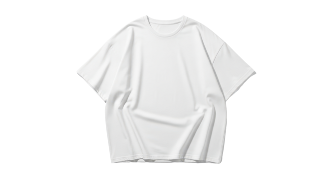 Blank White Oversized T-Shirt Mockup Isolated on Clean Background for Design