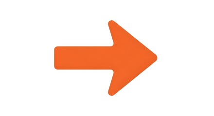Bold orange arrow pointing right, signifying direction, progress, forward movement, and positive next steps for business and creative projects