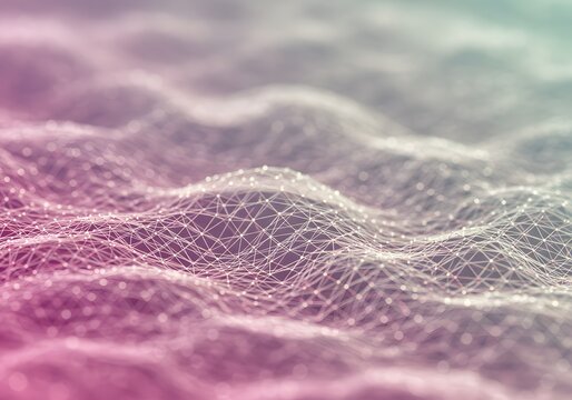 Abstract digital network and wave connection, a modern futuristic and technological design, ideal for evoking scientific concepts.