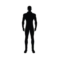 Black Male Standing Silhouette, Man Standing Shadow Figure, Male Profile Standing Silhouette, Human Standing Pose Silhouette, Standing Man Vector Shape