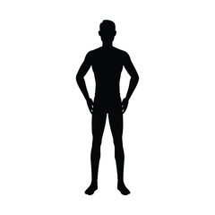 Black Male Standing Silhouette, Man Standing Shadow Figure, Male Profile Standing Silhouette, Human Standing Pose Silhouette, Standing Man Vector Shape
